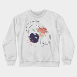 Abstract shapes lines and leaves digital design Crewneck Sweatshirt